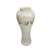TITLE:
Ethereal Silver Speckled Milky White Glass Baluster Vase
