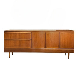 Mid-Century Modern Teak-Finished Long Sideboard