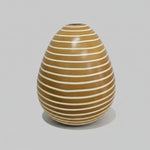 Artisanal Striped Ovoid Ceramic Handmade Bud Vase