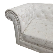 Regal White Speckled Chesterfield Armchair with Roll Arms