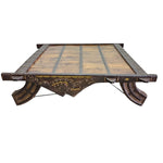 Hand-Carved Antique Style Low Profile Coffee Table