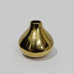 Polished Metallic Gold Ceramic Teardrop Bud Vase