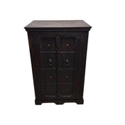 Ornate Dark Wood Cabinet with Metal Accents