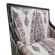 Classic French Bergère Armchair in Vibrant Paisley