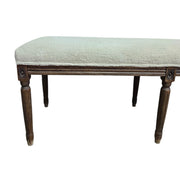 The One Vintage Style Cream Upholstered Long Bench with Fluted Legs