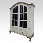 Rustic French Provincial White Display Cabinet
