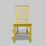 Italian Mid-Century Style Canary Yellow Slatted Wooden Dining Chair
