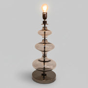 Sculptural Smoked Glass Stacked Bubble Table Lamp Base