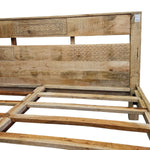 Artisan Hand-Carved Mango Wood King Bed Frame