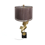 Contemporary Postmodern Sculptural Brass Ribbon Table Lamp