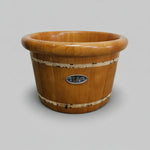Traditional Asian Style Coopered Wooden Planter Basket Bucket