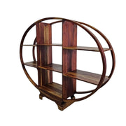 Handcrafted Oval Silhouette Mango Wood Display Shelf