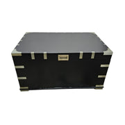 Upcycled Matte Black Campaign Storage Trunk Coffee Table