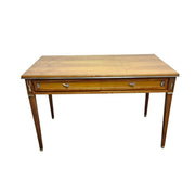 Elegant Neoclassical Style Wooden Desk with Silver Accents