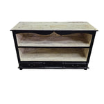 Lucky Furniture Industrial Black Distressed Wooden TV Media Unit