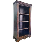 Vintage Indian Carved Solid Wood Bookcase