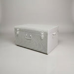 Industrial Perforated White Metal Storage Trunk Chest