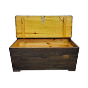 Rustic Dark Wood Storage Chest and Blanket Box