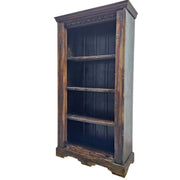 Vintage Indian Carved Solid Wood Bookcase