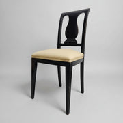 Classic Onyx Vase-Back Dining Chair with Sand Upholstery