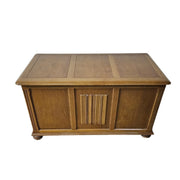 Vintage Priory Oak Linen Fold Storage Chest