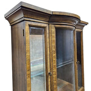 Vintage-Inspired Bowfront Curio Cabinet with Glass Shelving