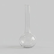 Retro Style Clear Blown Glass Long Neck Balloon Vase