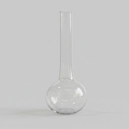 Retro Style Clear Blown Glass Long Neck Balloon Vase