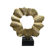 Sculptural Fluted Gilded Metal Abstract Ring Table Top Ornament