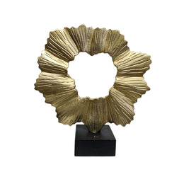 Sculptural Fluted Gilded Metal Abstract Ring Table Top Ornament