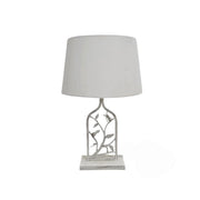 Metal Table Lamp with Bird and Leaf Design