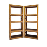 Aesthetic Boheme Bamboo and Split Rattan Five Tier Etagere Bookshelf