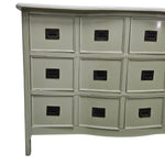 Vintage Farmhouse 12-Drawer Apothecary Bow-Front Chest