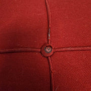 Mid-Century Red Fabric Barcelona Style Chair and Ottoman