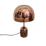 Polished Rose Gold Metal Dome Mushroom Desk Lamp