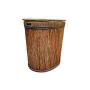 Rustic Style Large Rattan and Split Bamboo Storage Basket with Lid
