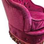 Napoleon III Style Tufted Plum Velvet Toad Armchair