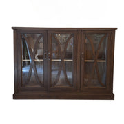 Dark Finish Triple-Door Display Sideboard