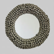 THE One Bella Donna Handmade Polished Nickel Floral Round Wall Mirror