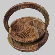 Heritage Carved Solid Wood Collapsible Folding Fruit Basket