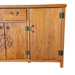 Vintage Chinese Ming-Style Carved Solid Wood Sideboard