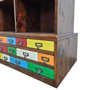 Eclectic Multi-Colored 12-Drawer Artist Cabinet
