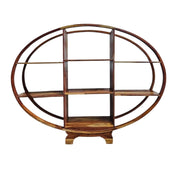 Handcrafted Oval Silhouette Mango Wood Display Shelf