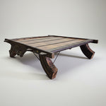 Hand-Carved Antique Style Low Profile Coffee Table