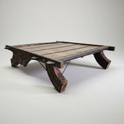 Hand-Carved Antique Style Low Profile Coffee Table