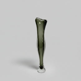 Mid-Century Style Olive Green Heavy Art Glass Sommerso Vase