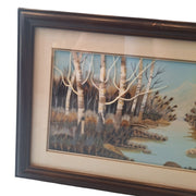 Rustic Framed Folk Art Landscape