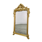 Ornate Rococo Style Gilded Arch Top Wall Mirror