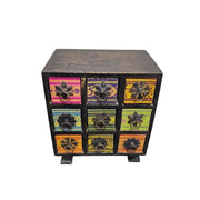 Heritage Hand Painted Multi Colour 9 Drawer Mini Spice Chest