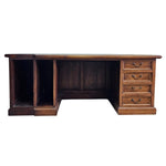 Heritage Solid Wood L-Shape Executive Desk with Leather Top